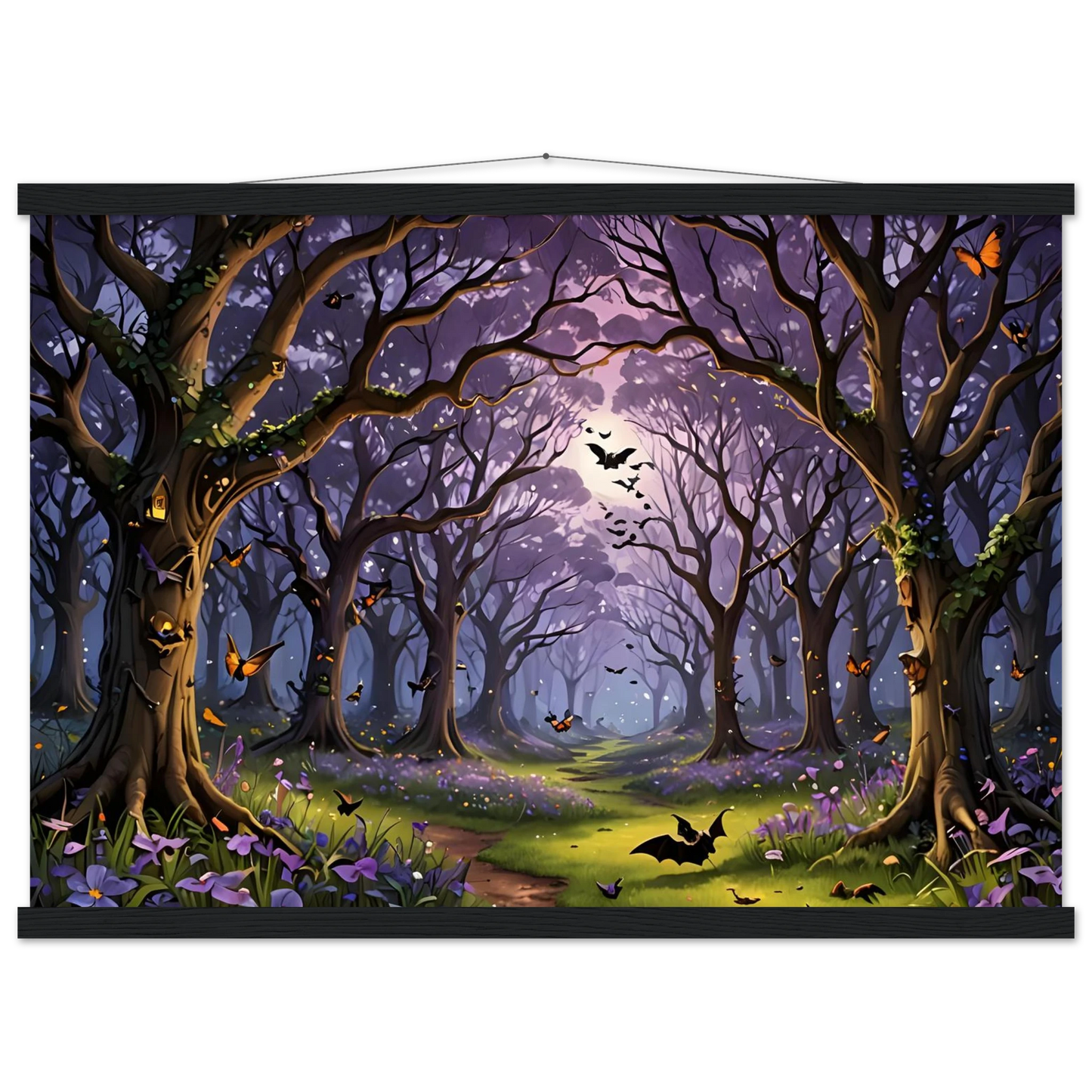Halloween-themed forest tapestry from PixiOnyx Whispers of the Enchanted Forest poster