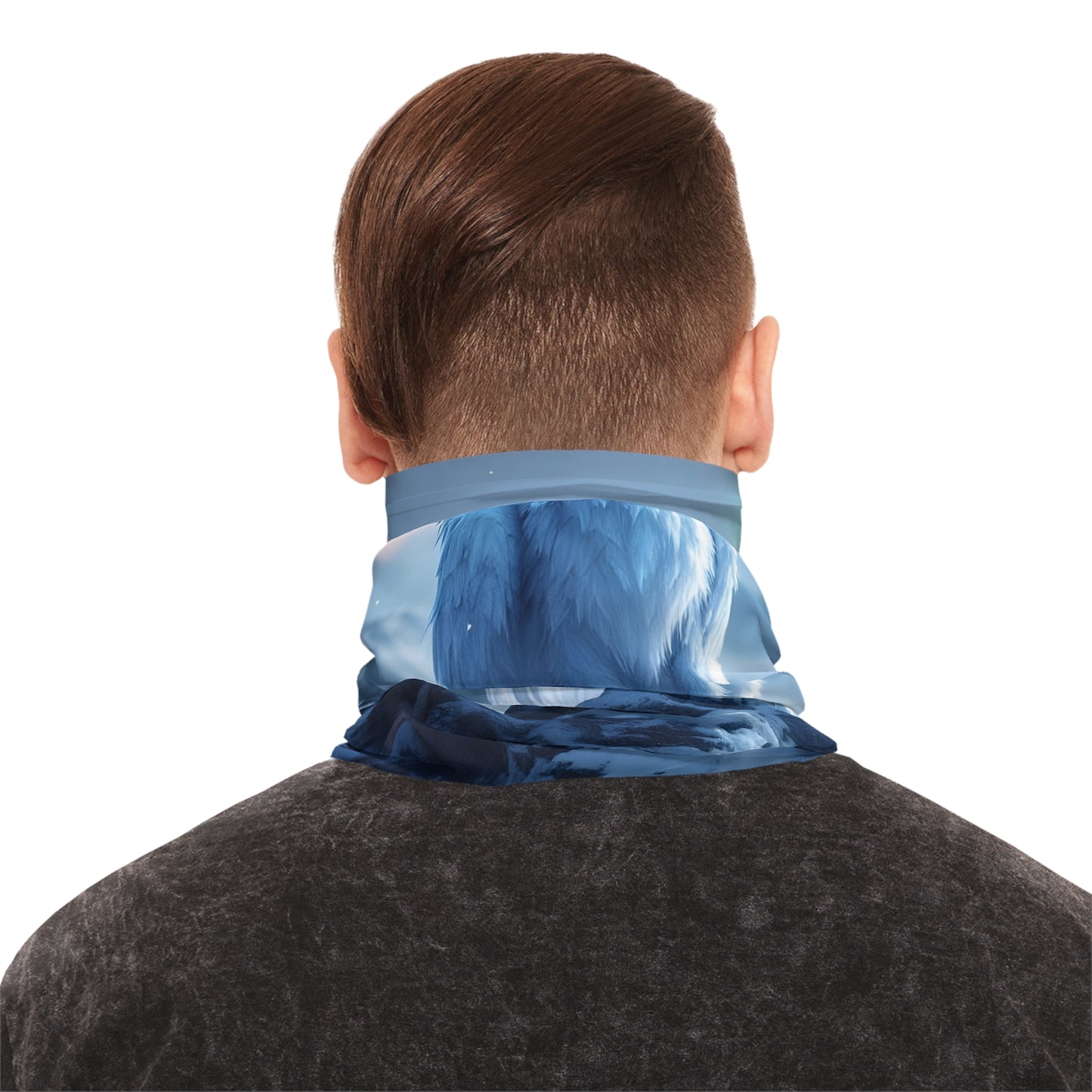 Blue patterned neck gaiter from Snowpeak Griffin PixiOnyx Summitborn Fantasy Series