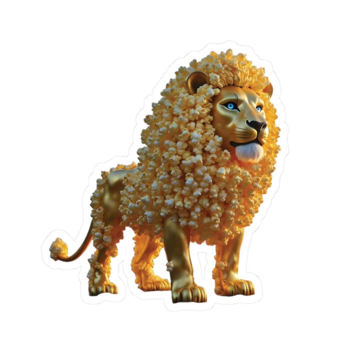 Kiss-Cut Sticker – Popcorn Lion | PixiOnyx SnackBeasts Series
