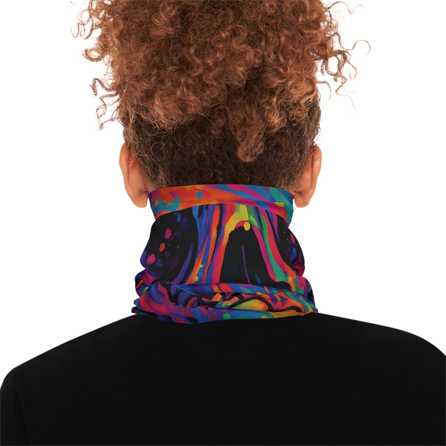 Colorful Psychedelic Skull Neck Gaiter for vibrant festival face covering