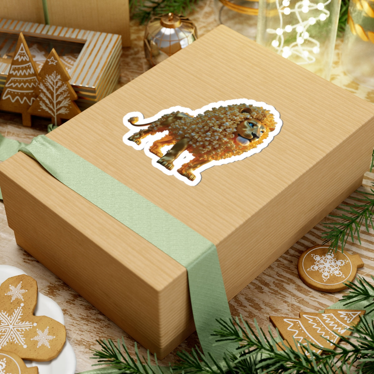 Kiss-Cut Sticker – Popcorn Lion | PixiOnyx SnackBeasts Series