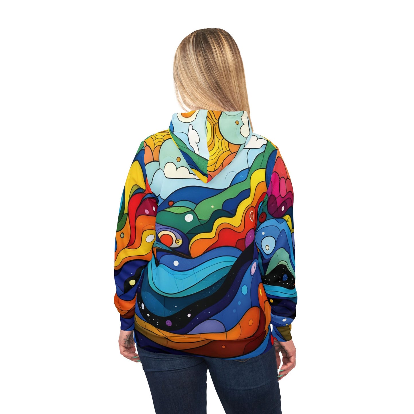 Colorful abstract hoodie from PixiOnyx Colorwave Festival collection