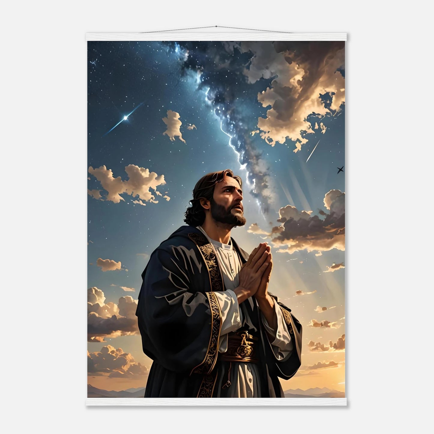 Religious wall hanging Poster with Hanger Prayer to the Cosmos PixiOnyx