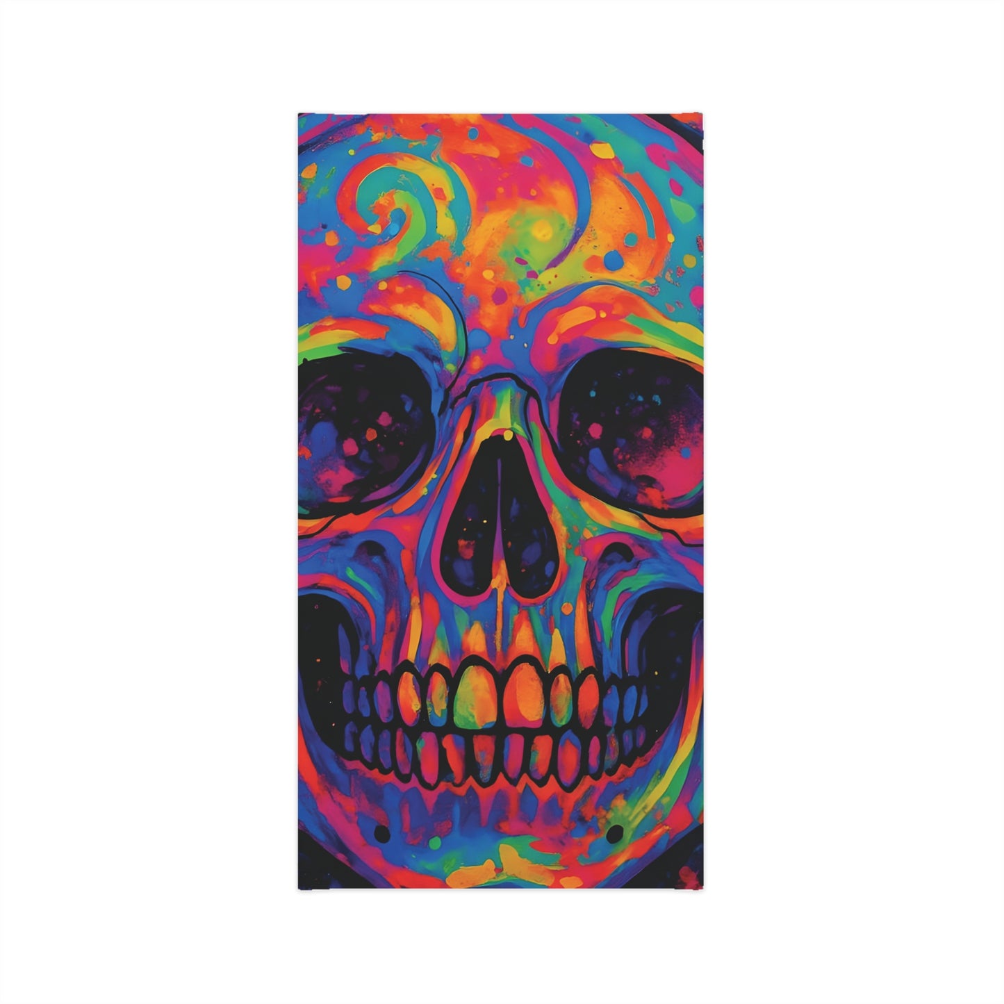 Colorful skull art on vibrant Festival face cover PaxiOnyx Bold Style Neck Gaiter