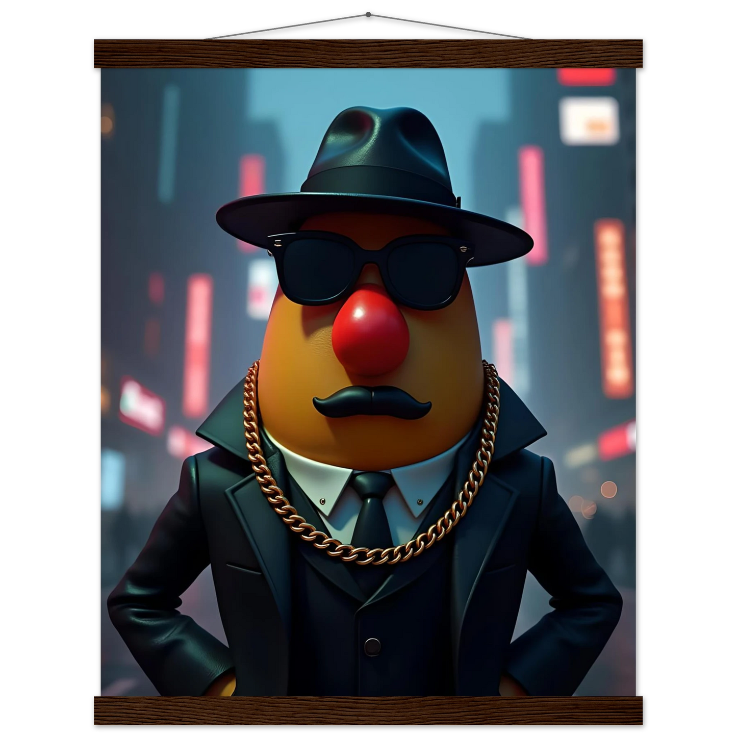 Gangster Mr. Potato Head art on Premium Matte Poster with Hanger from PixiOnyx