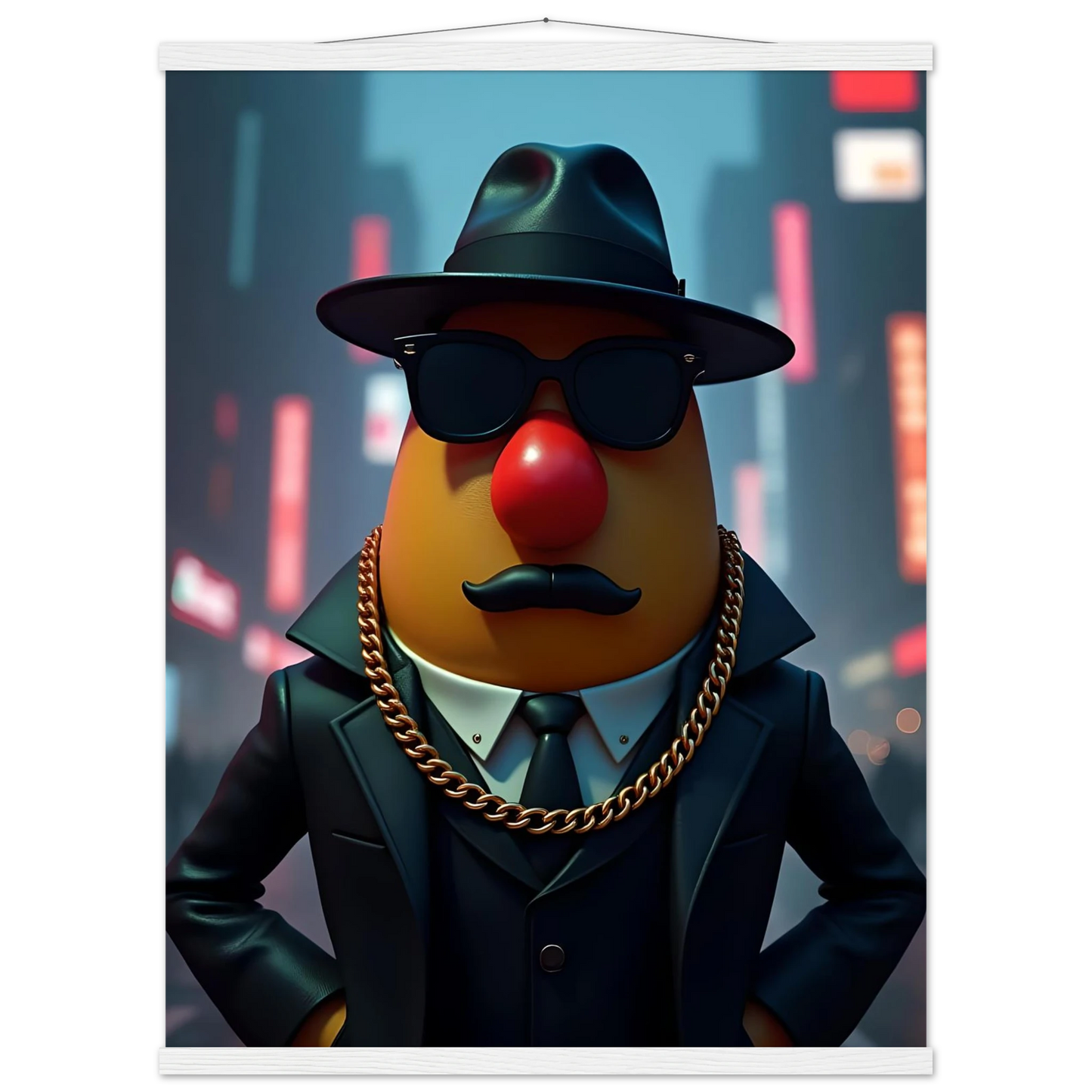 Mr Potato Head gangster character on a premium matte poster with hanger by PixiOnyx