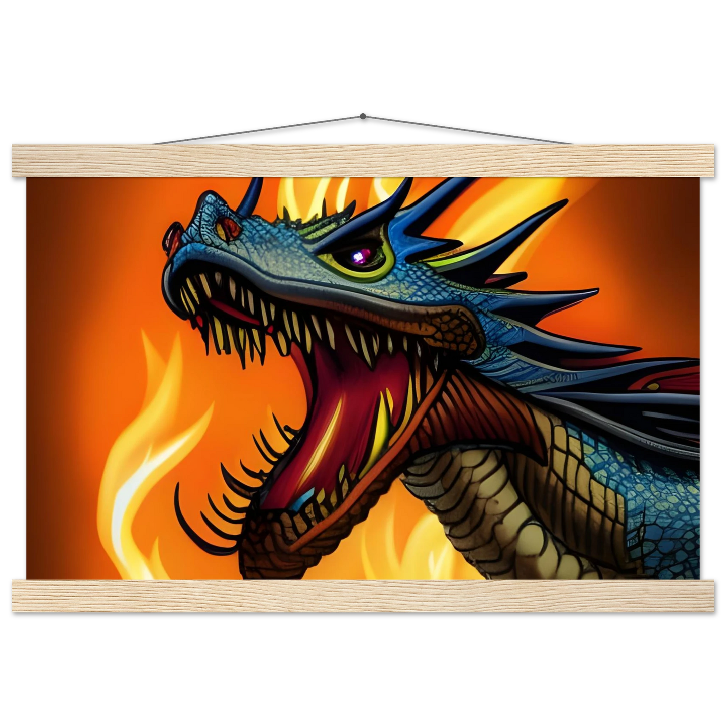 Framed Dragon artwork from Dragon’s Fury Poster with Hanger by PixiOnyx