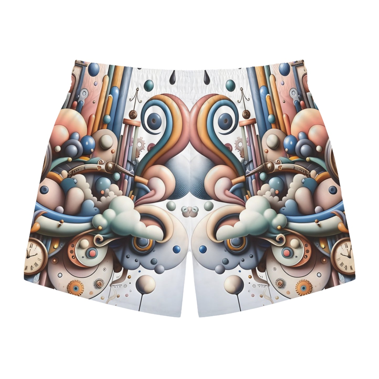 Colorful whimsical patterned shorts for Surreal Summer Style by PixiOnyx Beachwear