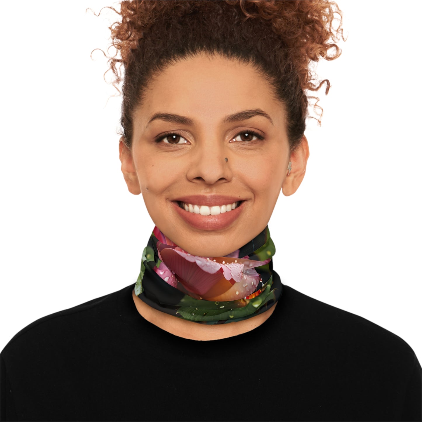 Blush Reverie Lightweight Floral Neck Gaiter by PixiOnyx Bloombound Style