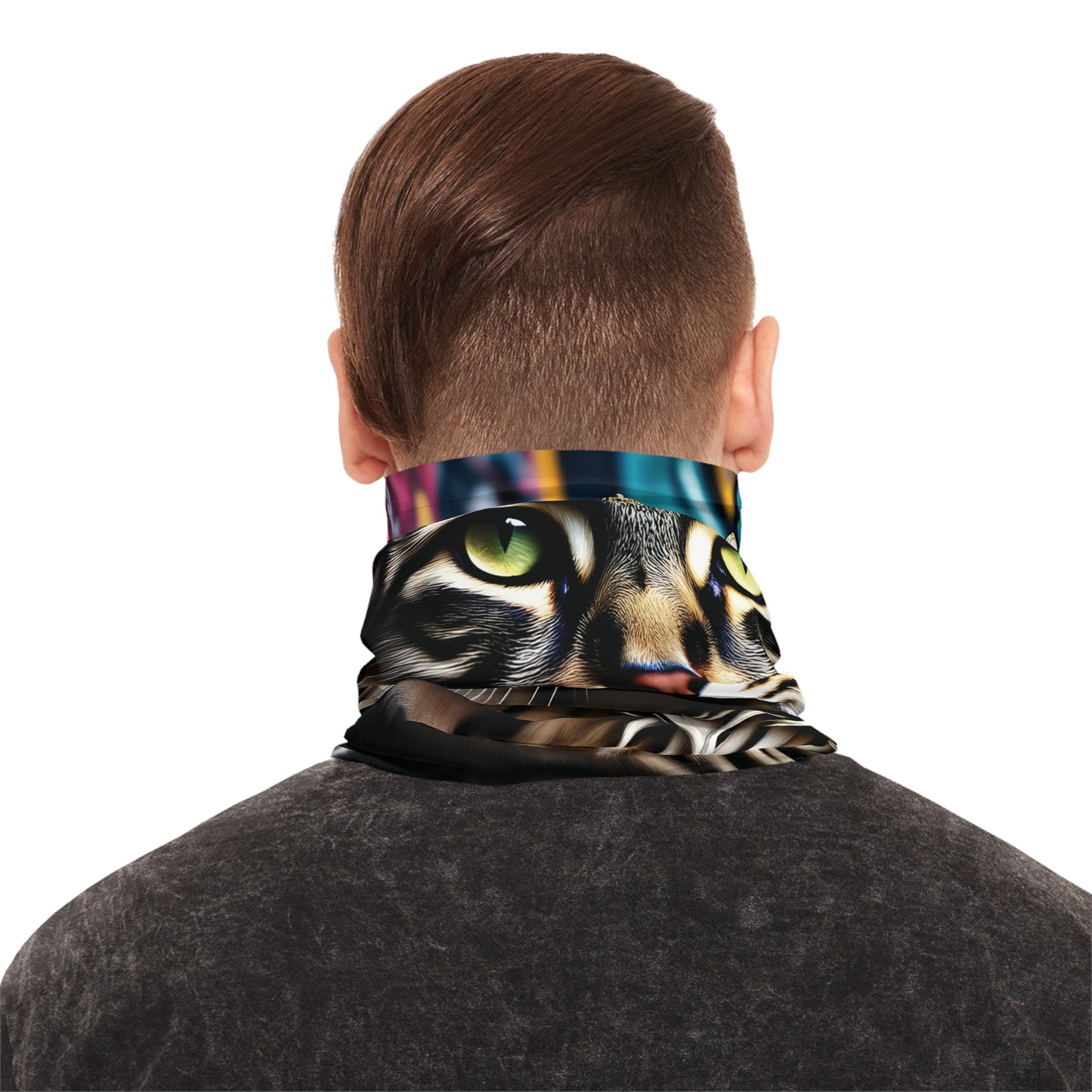 Cat-eyed neck gaiter from Crown Meowjesty PixiOnyx Urban Regal Wrap display
