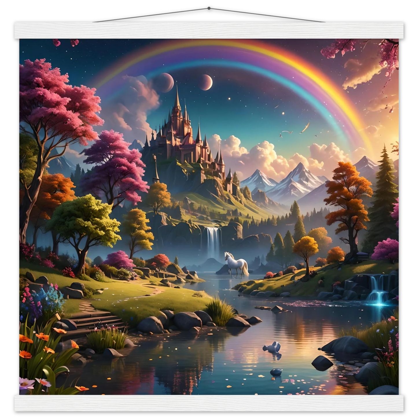 Fantasy landscape tapestry from Realm of the Rainbow Crown hanging poster