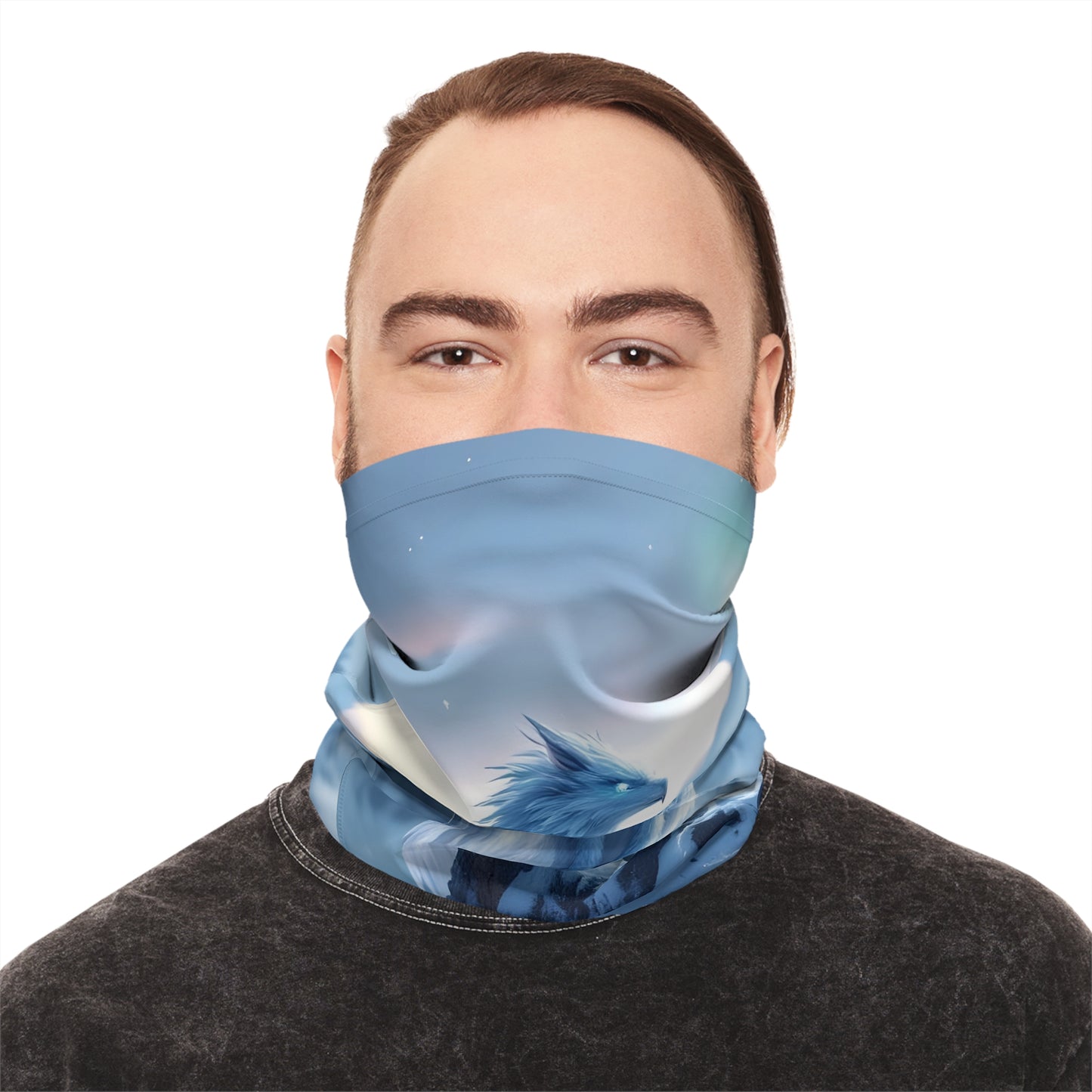 Blue wolf face covering from Snowpeak Griffin PixiOnyx Summitborn Fantasy Series