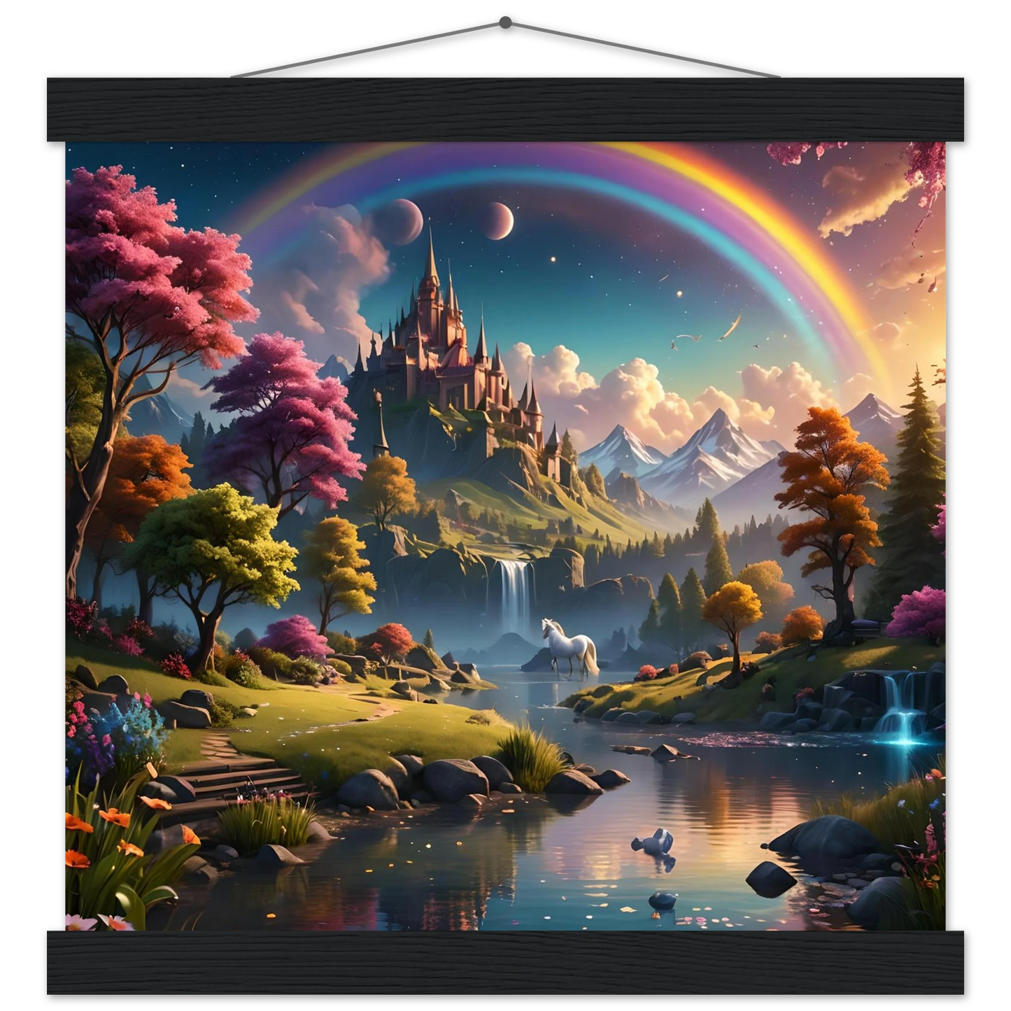 Fantasy landscape wall hanging from Realm of the Rainbow Crown hanging poster collection