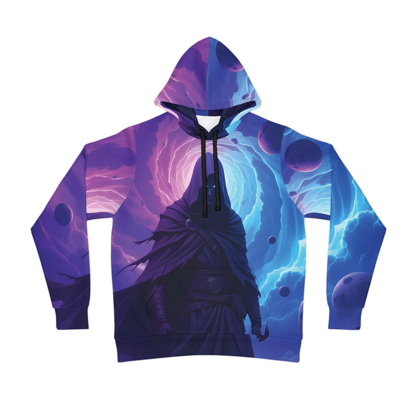 Voidwalker Athletic Hoodie with psychedelic cosmic space-themed design for festivals and streetwear
