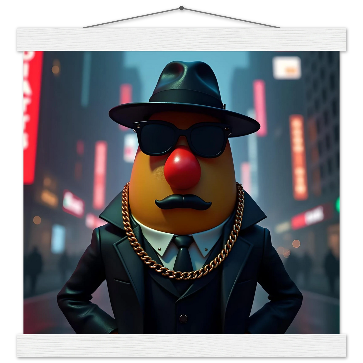 Gangster Mr. Potato Head featured on PixiOnyx Gangster Potato premium matte poster with hanger