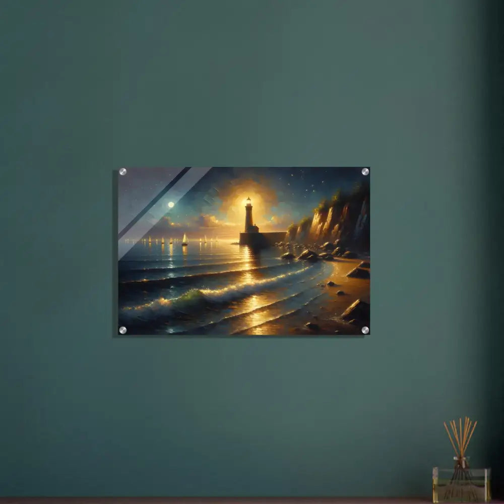Lighthouse seascape acrylic print from PixiOnyx Beacon of the Quiet Tide series
