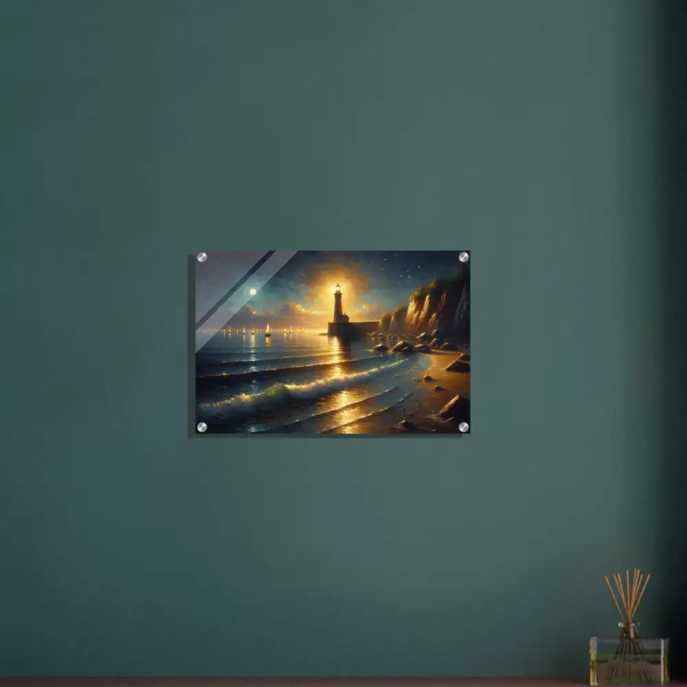 Lighthouse seascape acrylic print from PixiOnyx Beacon of the Quiet Tide series