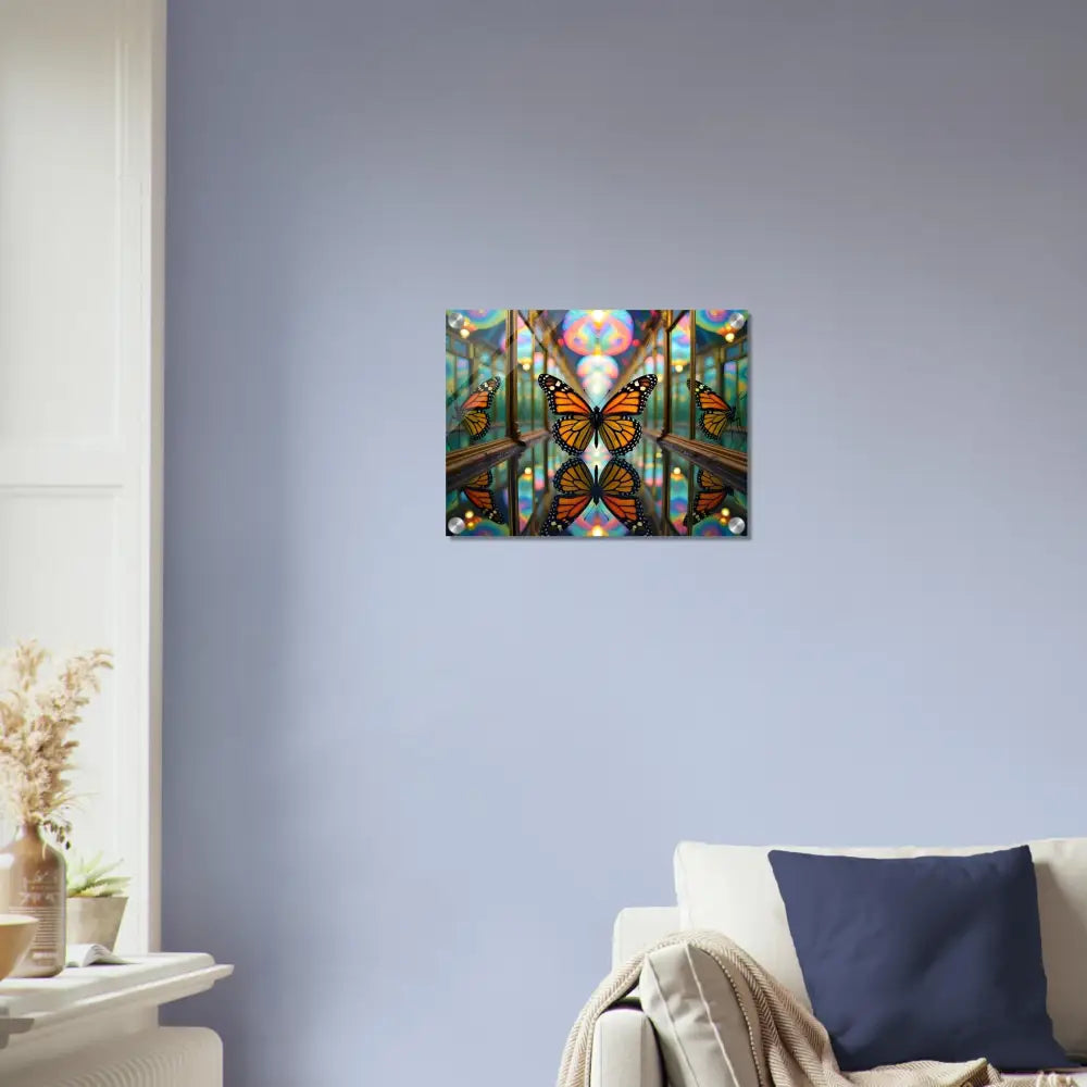 Butterfly-themed wall art Acrylic Print Butterfly Reflections PixiOnyx Crystalized Flight Mirage