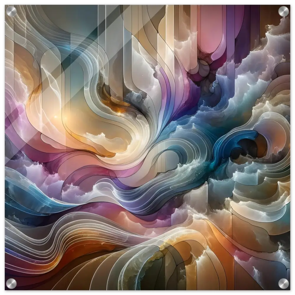 Abstract swirling cloudscape art acrylic print from PixiOnyx Celestial Layer Flux series