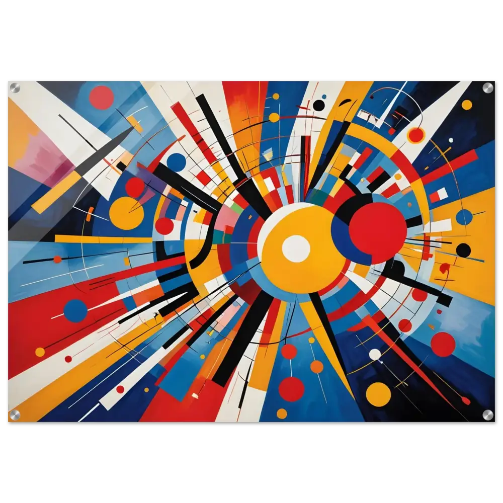 Abstract geometric painting featured on Acrylic Print Celestial Motion by PixiOnyx