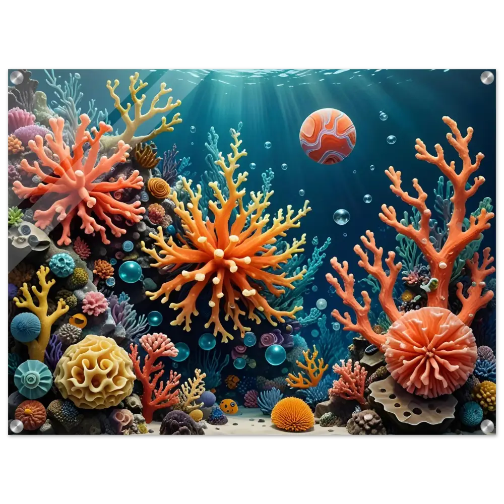Vibrant coral reef ecosystem acrylic print for PixiOnyx Undersea Dreamscape artwork