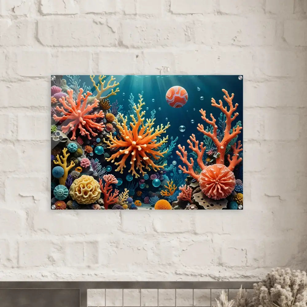 Acrylic print of Coral Reef artwork from PixiOnyx Undersea Dreamscape collection