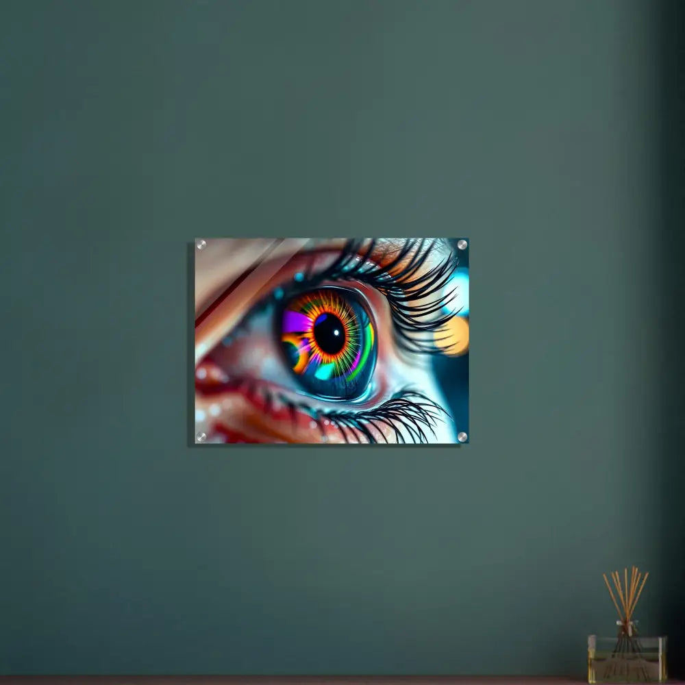 Colorful eye art print on Acrylic Print Cosmic Iris Portal of Vision PixiOnyx Dreamscape