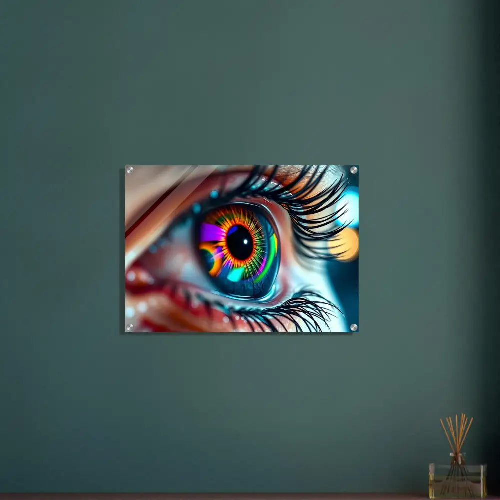 Colorful eye art print on Acrylic Print Cosmic Iris Portal of Vision PixiOnyx Dreamscape