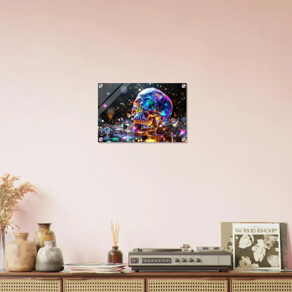 Colorful Skull Wall Art Acrylic Print Crystal Skull Prism PixiOnyx Clarity Edition