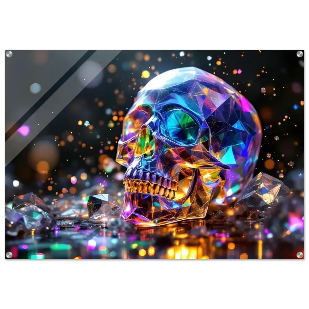 Prismatic crystal skull acrylic print from PixiOnyx Crystal Clarity Edition