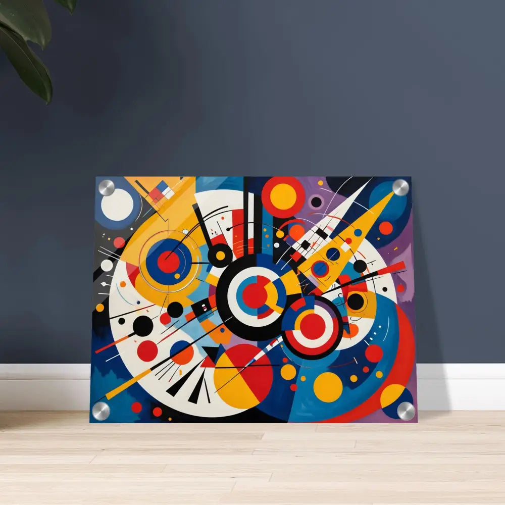 Abstract geometric painting on Acrylic Print Dynamic Balance by PixiOnyx Abstract Geometry