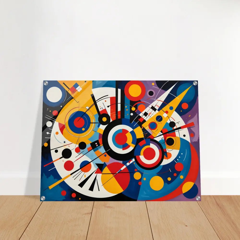 Abstract geometric art print displayed on Acrylic Print – Dynamic Balance by PixiOnyx