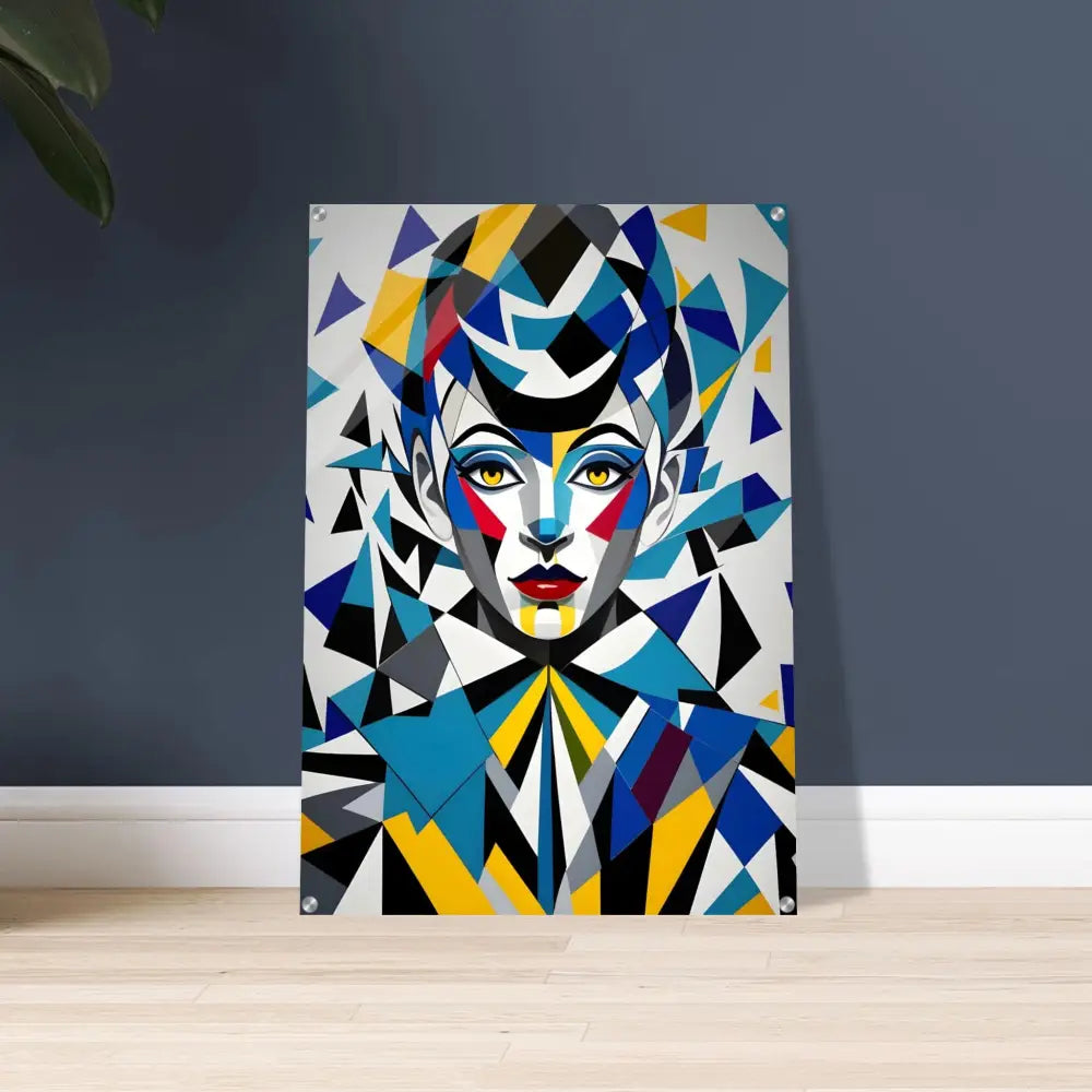 Geometric portrait art on Acrylic Print Fragmented Muse from PixiOnyx Dreamscape Crystal