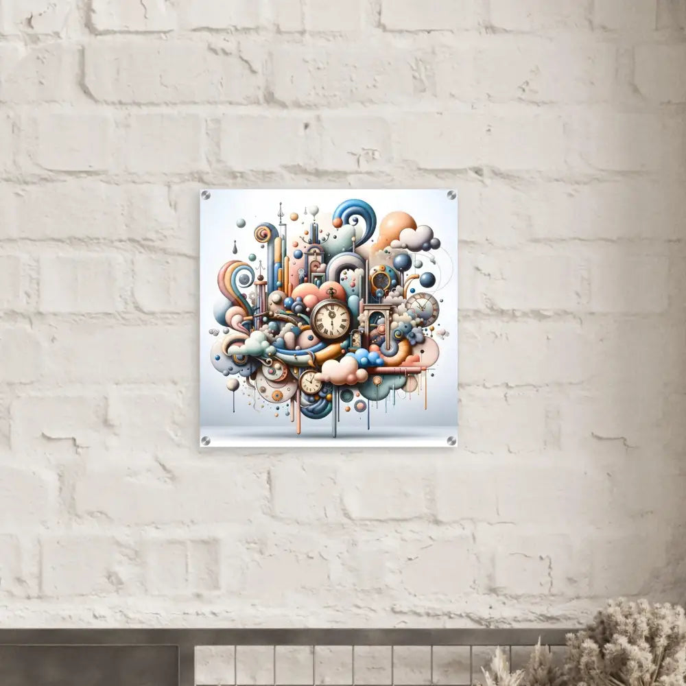 Whimsical clockwork fantasy art displayed on Acrylic Print Pastel Mechanica by PixiOnyx