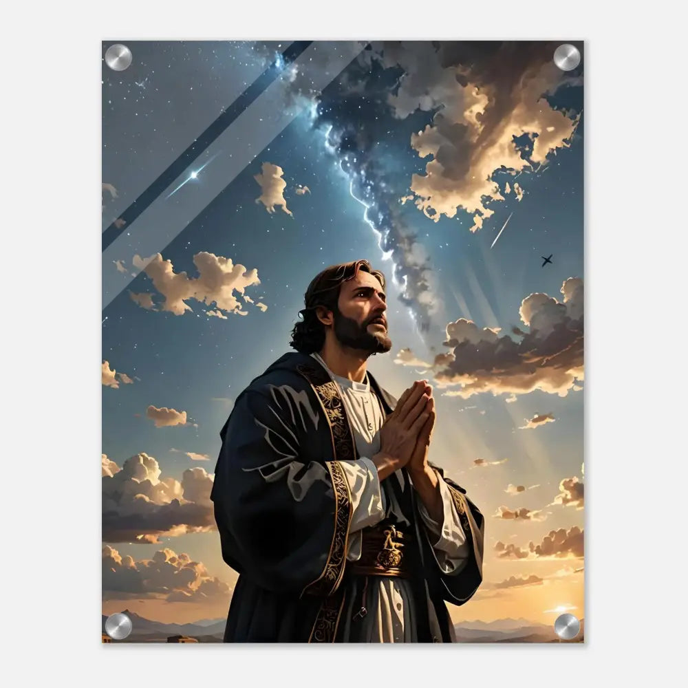 Religious art print titled Prayer to the Cosmos on Acrylic Print by PixiOnyx