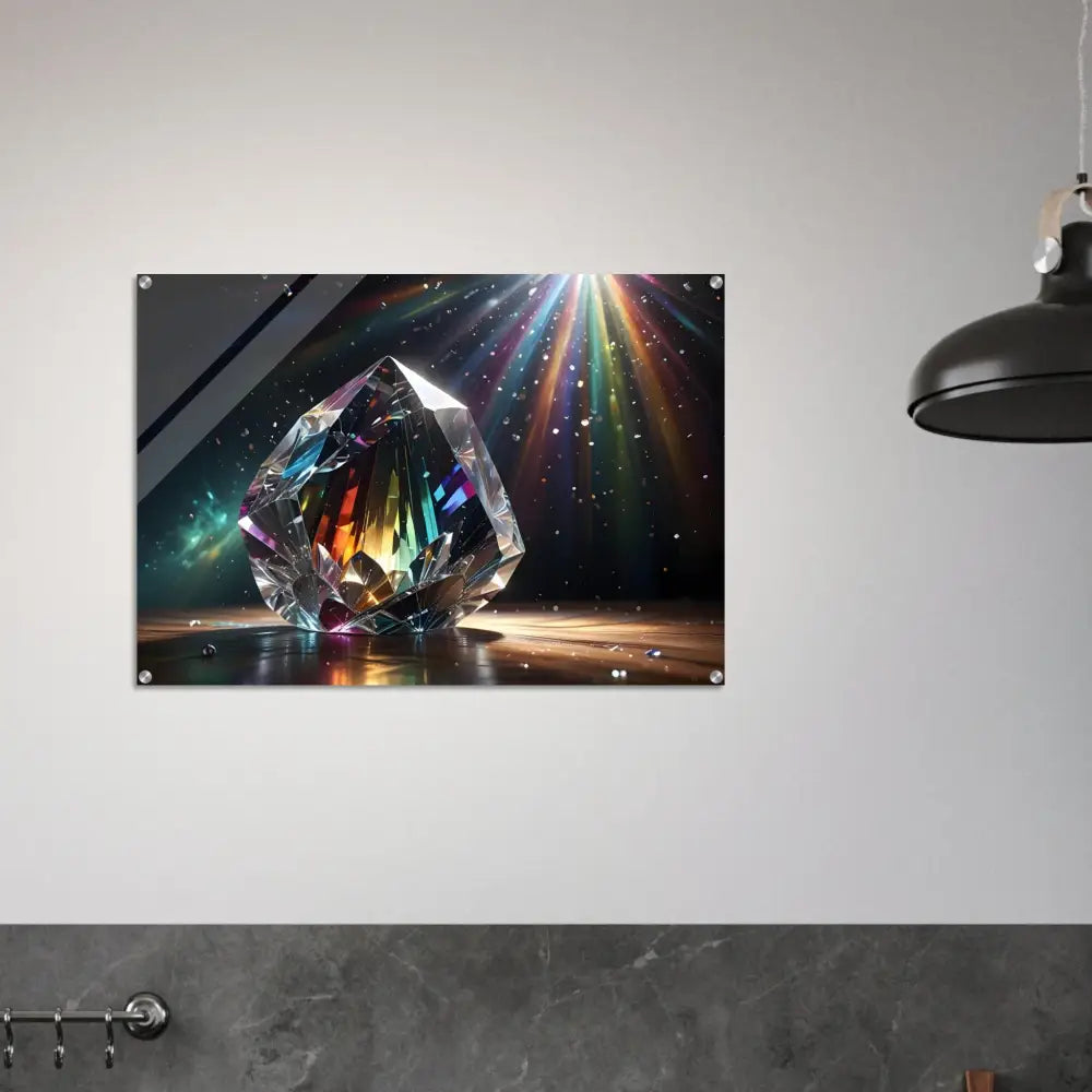 Prismatic crystal artwork displayed on Acrylic Print – Prismatic Splendor by PixiOnyx Crystal Clarity