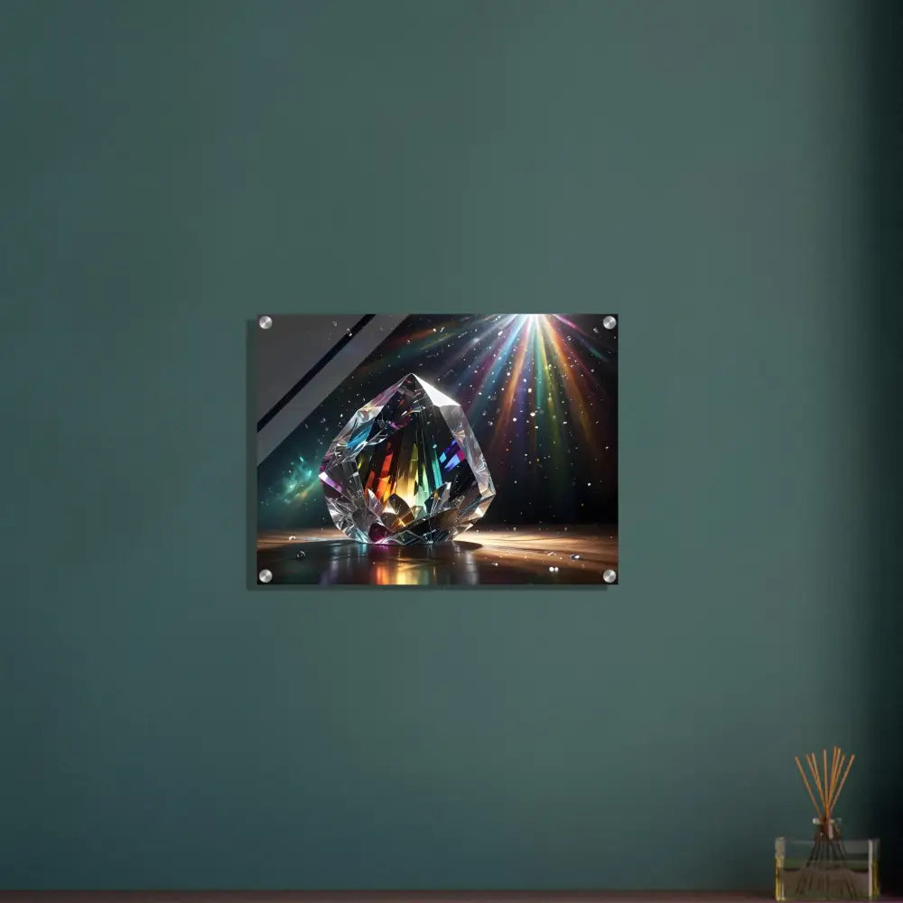 Prismatic crystal artwork acrylic print titled Prismatic Splendor by PixiOnyx Crystal Clarity