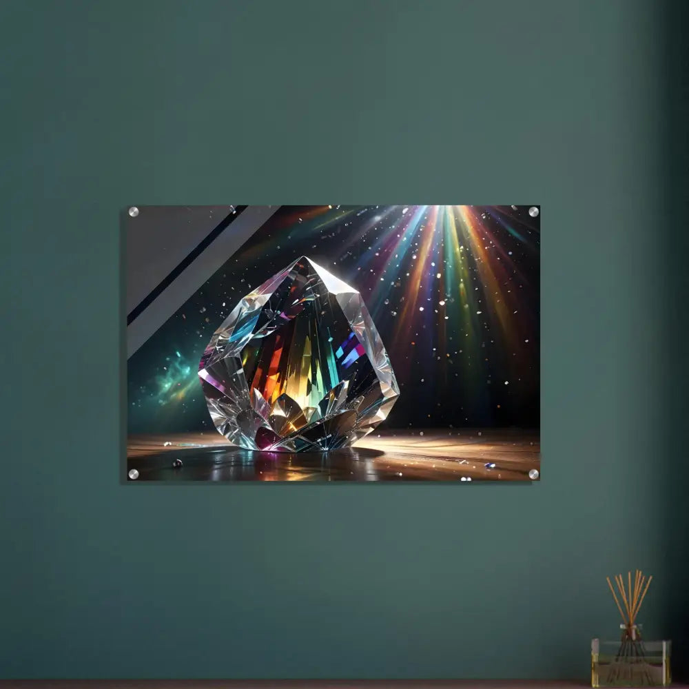 Prismatic crystal artwork displayed on Acrylic Print – Prismatic Splendor by PixiOnyx Crystal Clarity