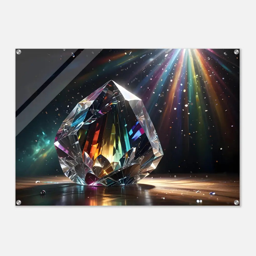 Prismatic crystal artwork acrylic print from PixiOnyx Crystal Clarity shows vibrant colors