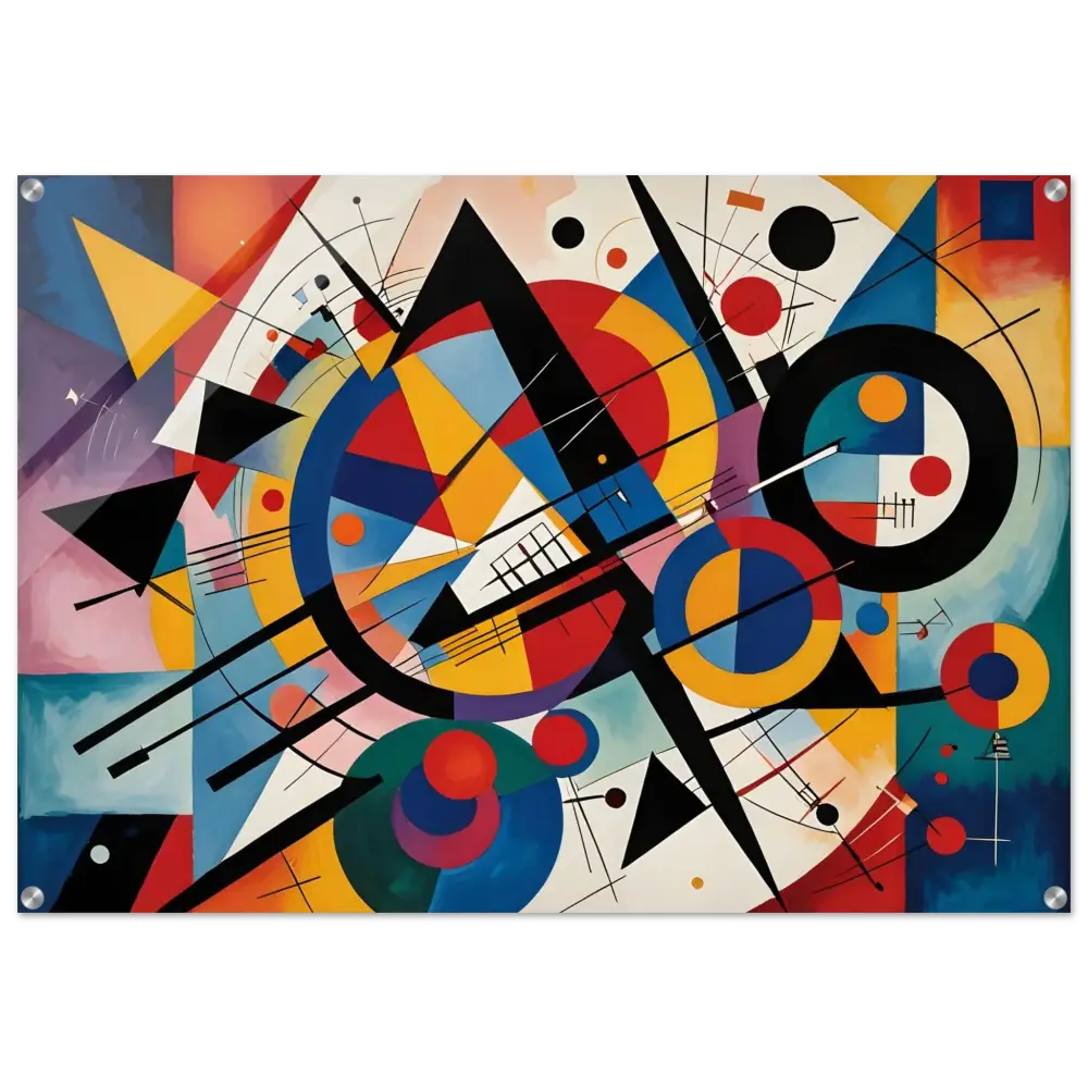 Abstract geometric painting featured on Acrylic Print Rhythmic Geometry by PixiOnyx Artistry