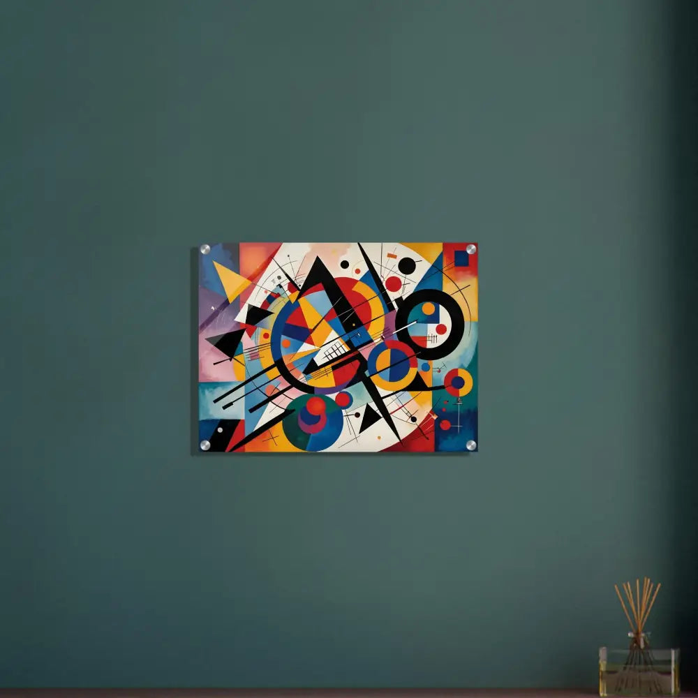 Geometric abstract art print on acrylic for modern home decor in Rhythmic Geometry style