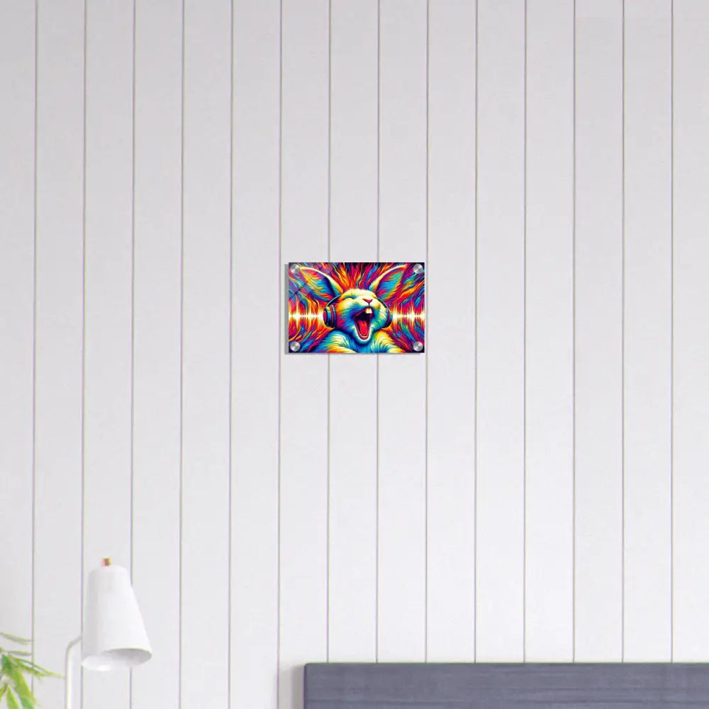 Colorful rabbit art print for Acrylic Print Sonic Scream Psycho Cottontail Quartet