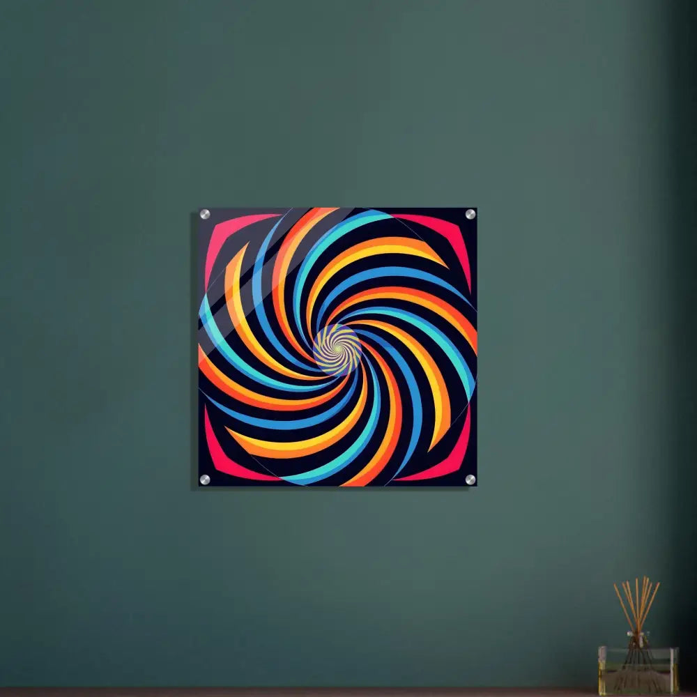 Colorful swirling square wall art acrylic print Spirograph Swirl PixiOnyx Crystal Clarity