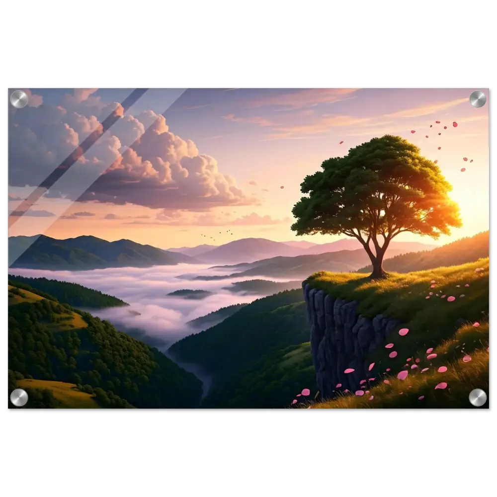 Framed landscape art Acrylic Print The Edge of Dawn PixiOnyx Crystal Lightscape