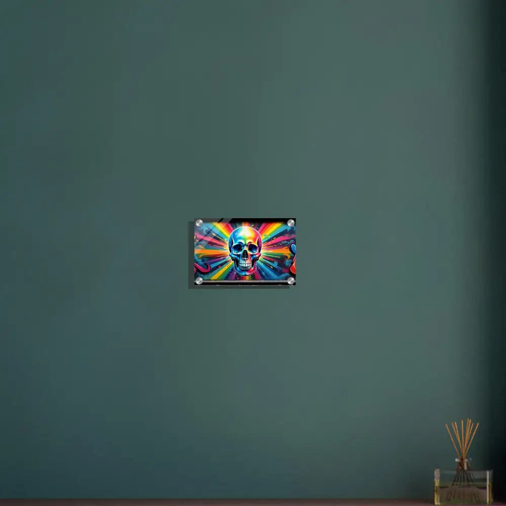 Colorful Neon Graffiti Skull Explosion Acrylic Wall Art for Modern Home Decor