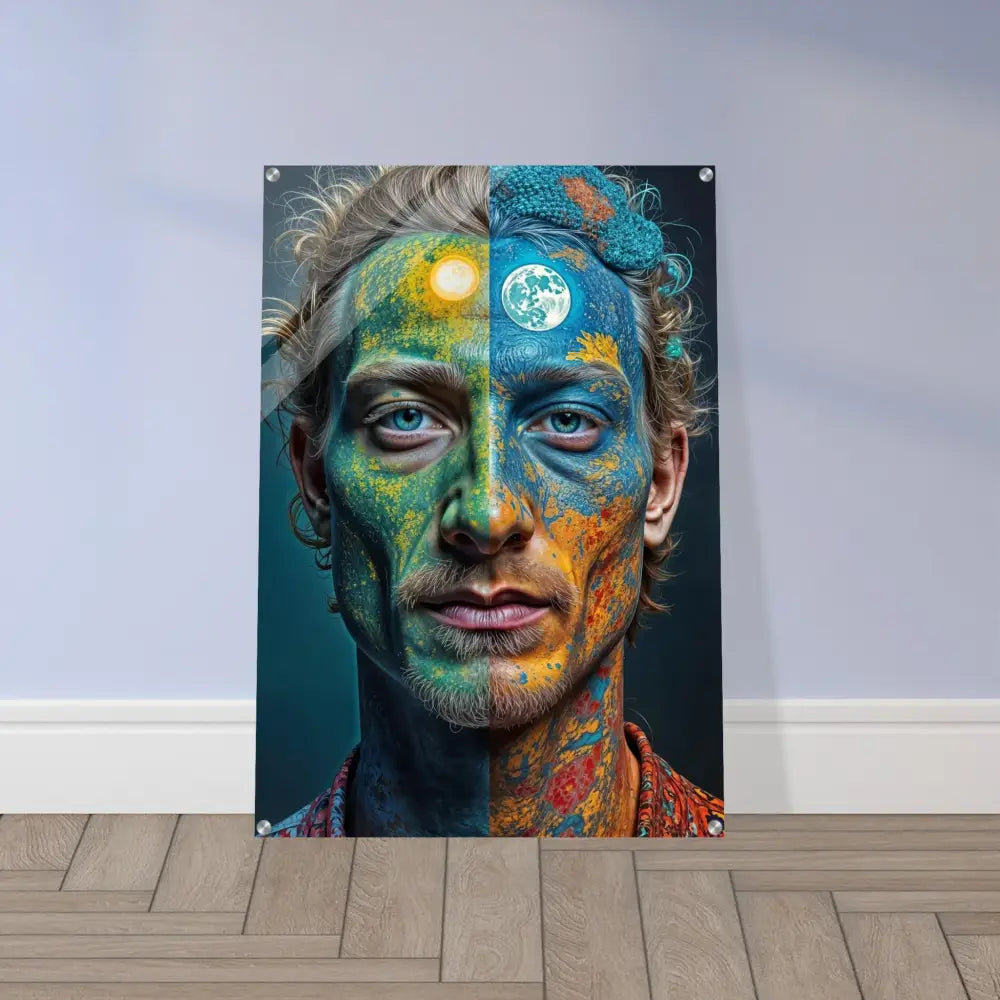 Surreal face portrait art on Acrylic Wall Art Faces of the Wild Code Shatterproof Print