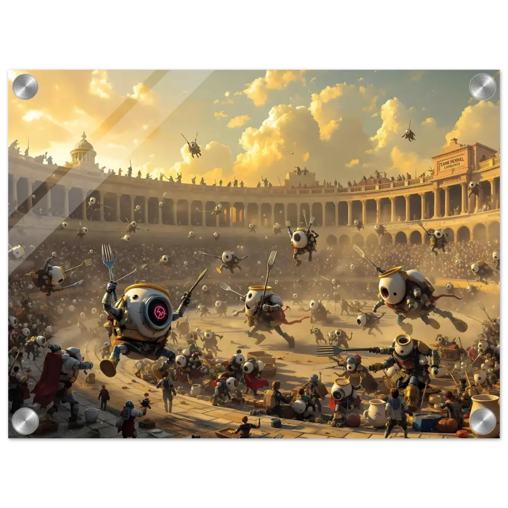 Robotic gladiatorial arena from Acrylic Warzone Art Battle of the Breakfast Bots PixiOnyx