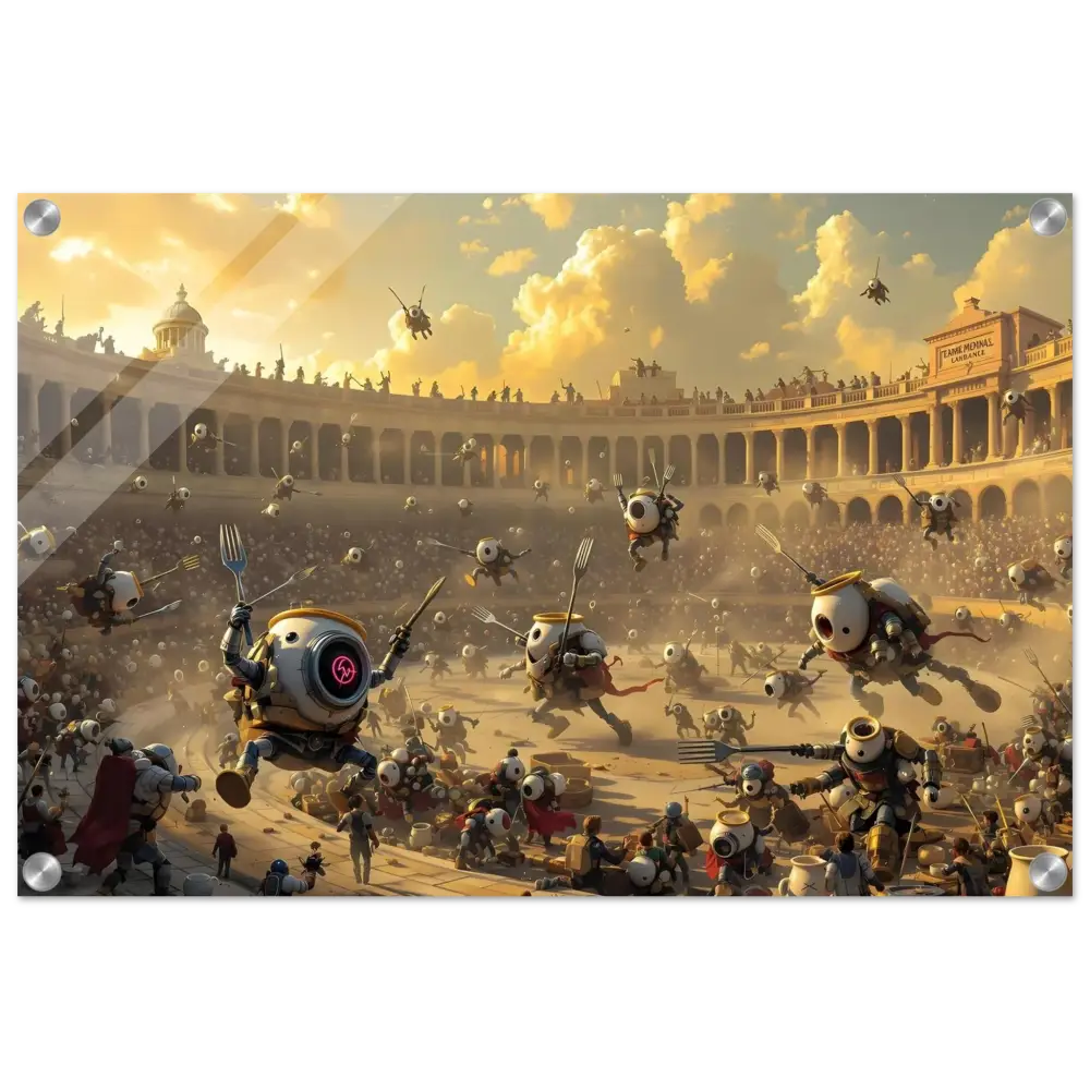 Robotic gladiatorial arena from Acrylic Warzone Art Battle of the Breakfast Bots PixiOnyx