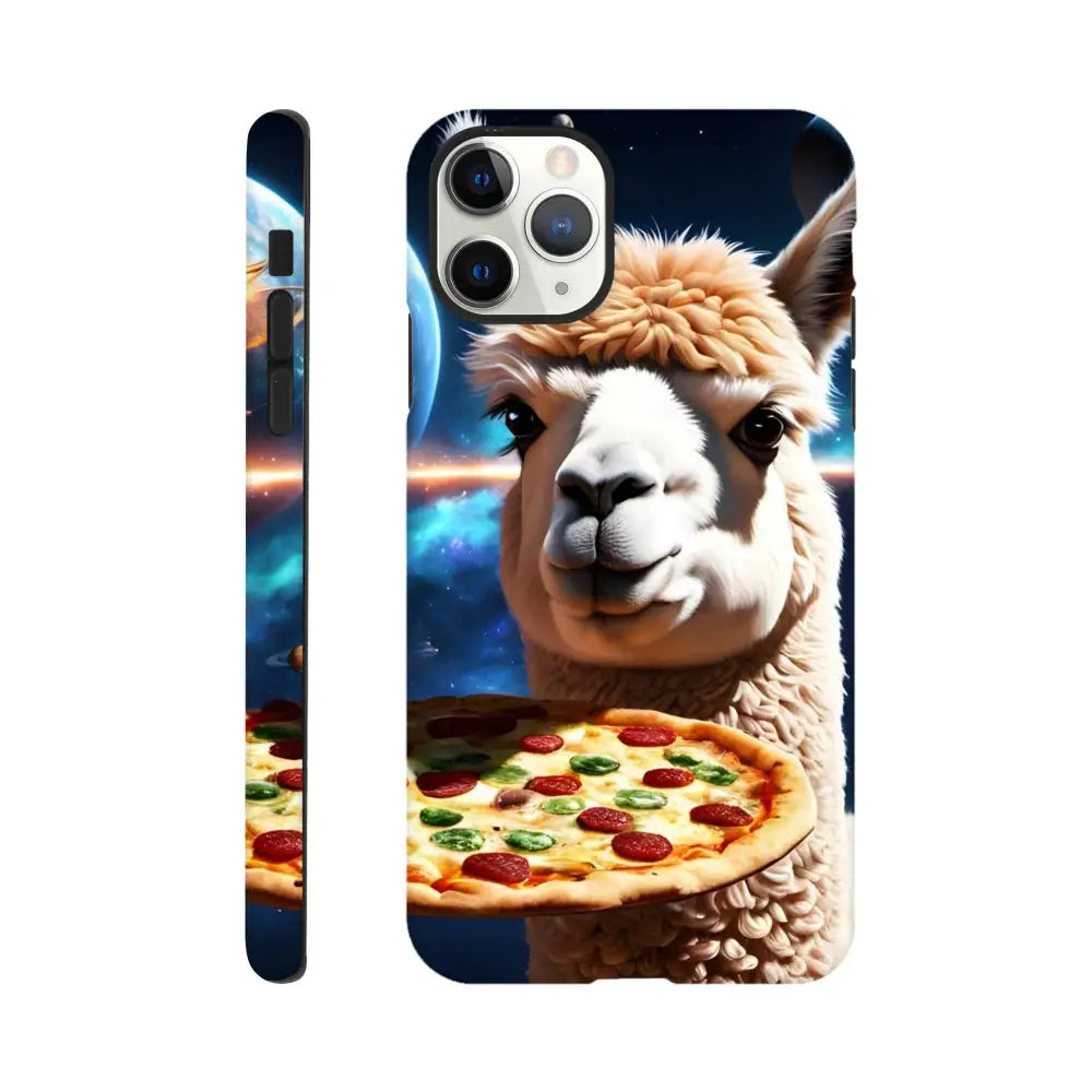 Llama and pizza design on Alpaca Pizza iPhone Case Deep Dish Defender by PixiOnyx