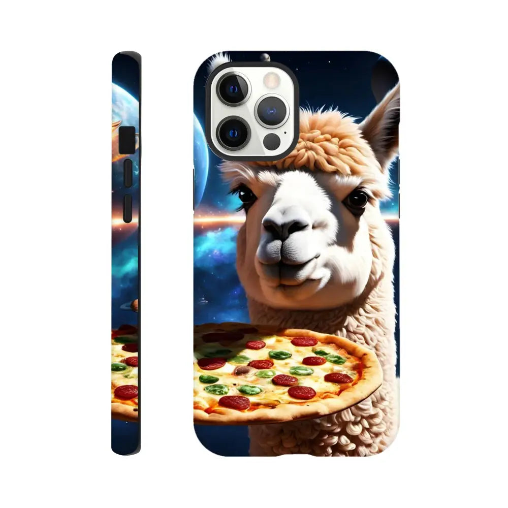 Llama with pizza phone case on Alpaca Pizza iPhone Case Deep Dish Defender PixiOnyx cover